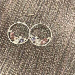 Swarovski silver drop earrings with stones